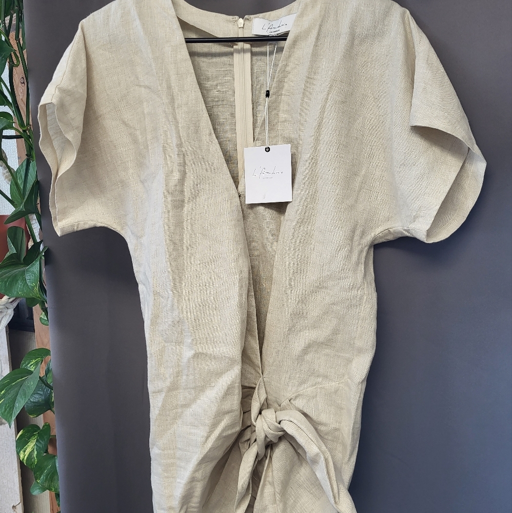 L'Academie Linen Mini Dress